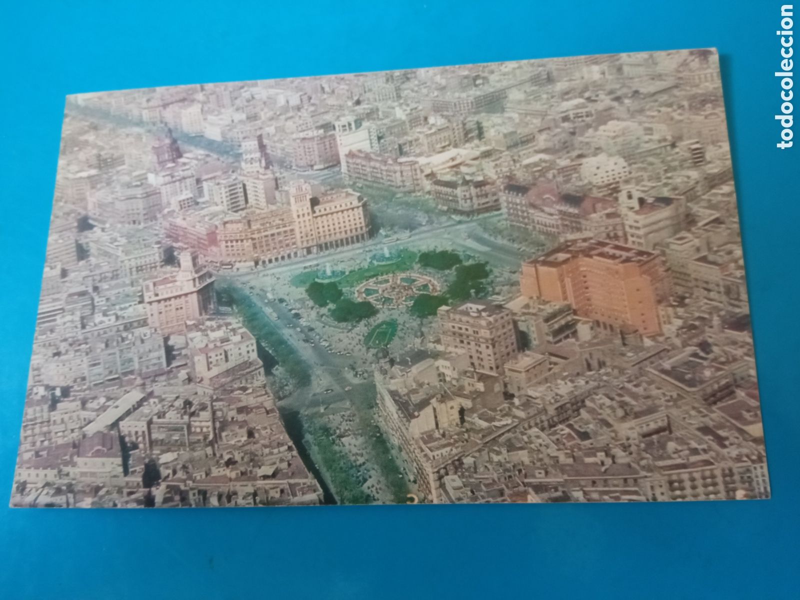 Postales: Antigua postal Iberia, Vista aerea, Plaza de Catalu&ntilde;a, Barcelona