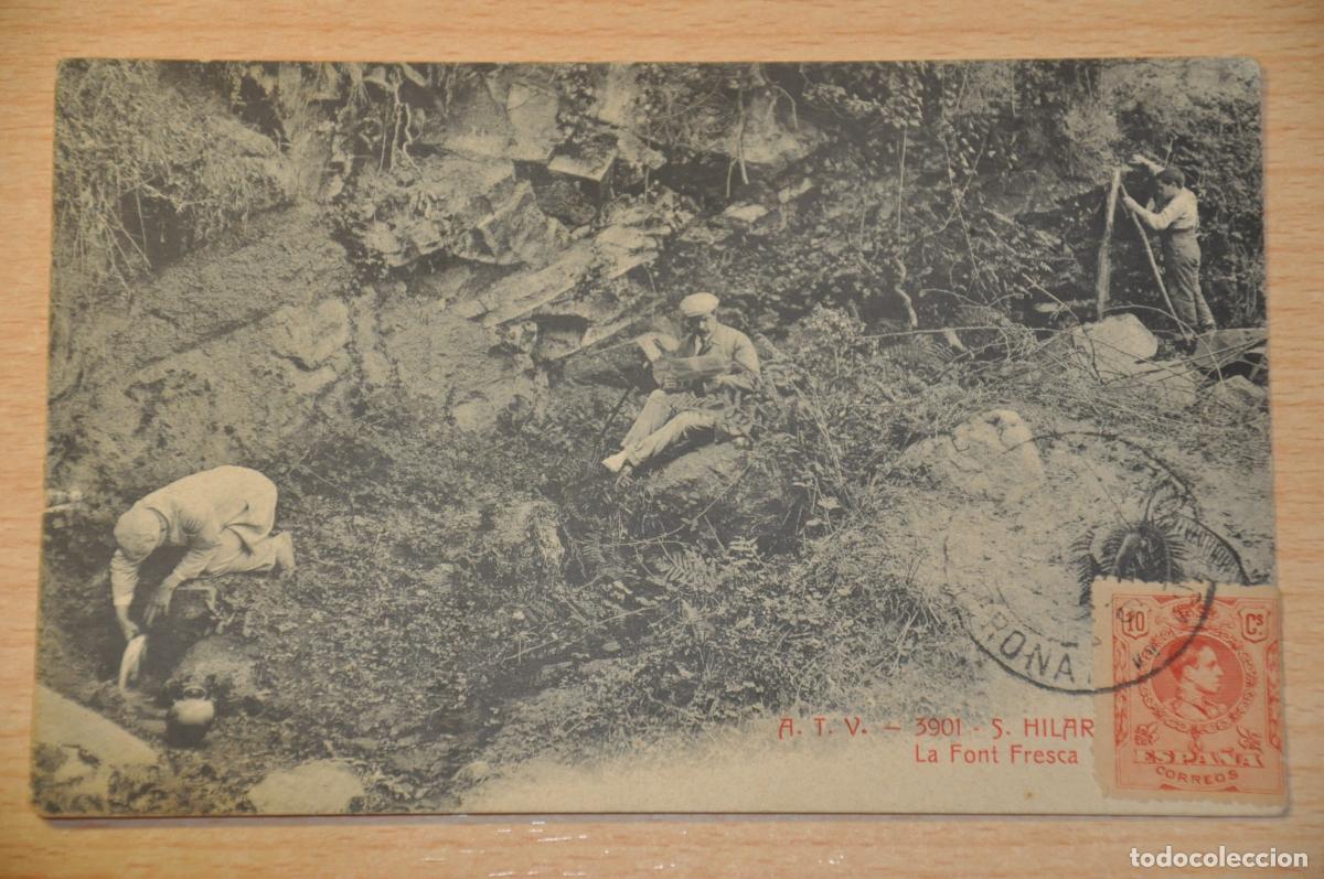 Postales: postal s.hilari sacalm, la font fresca, atv 3901