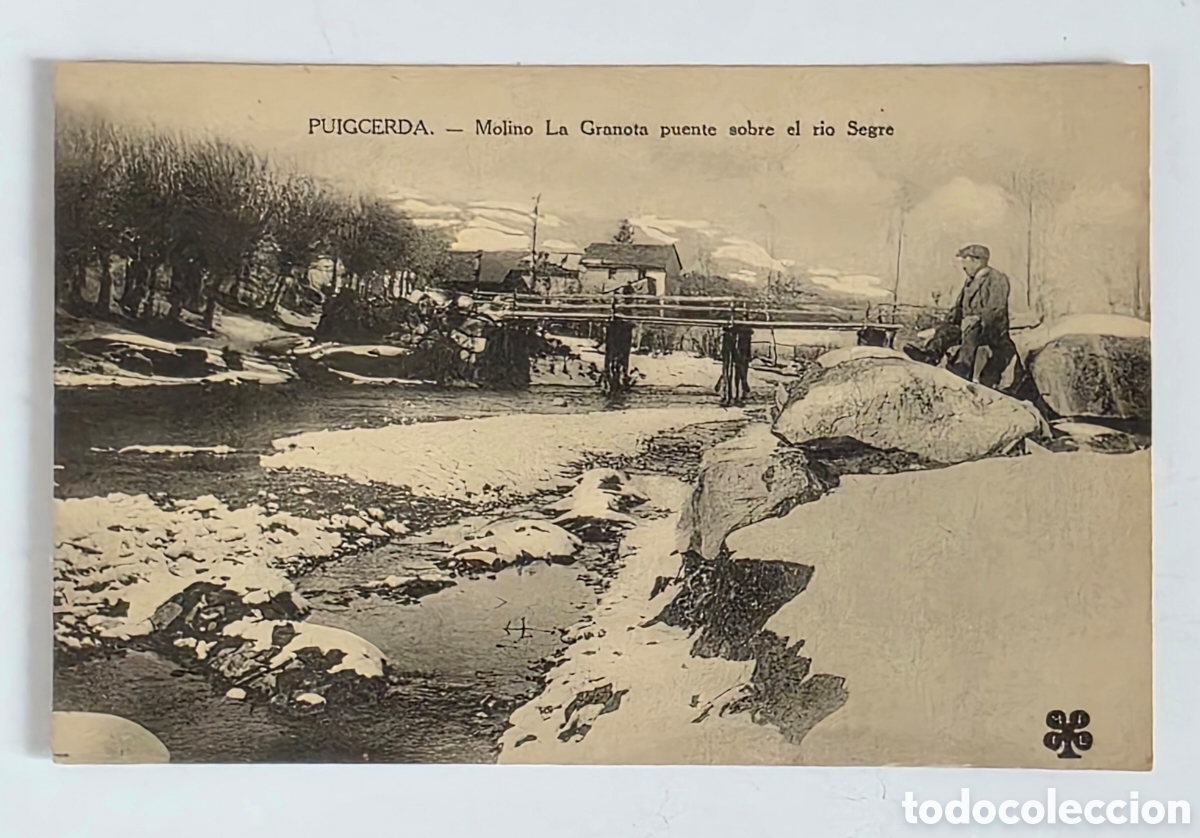 Postales: Antigua Postal Fotogr&aacute;fica Molino La Granota y Puente Sobre R&iacute;o Segre Puigcerd&agrave; Pirineos Catalanes