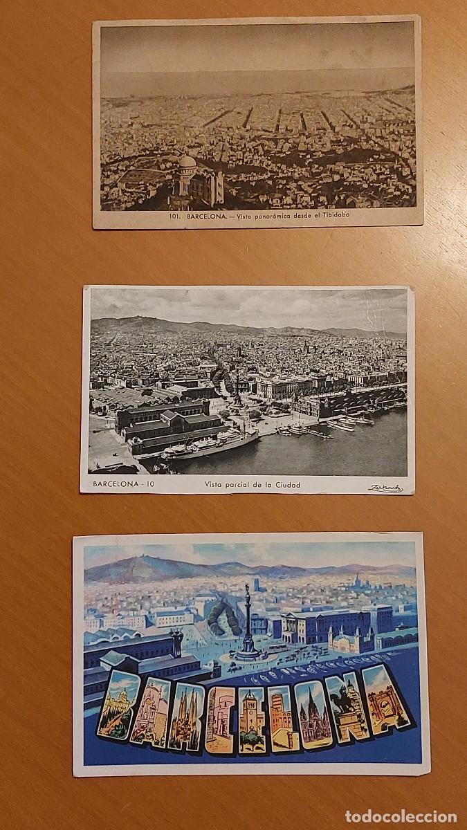 Postales: 5 Postales de Barcelona vistas a&eacute;reas