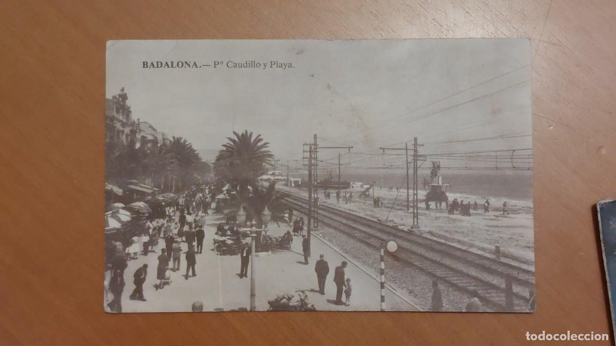 Postales: Badalona paseo del Caudillo y playa
