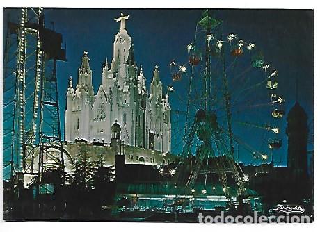 Postkarten: TEMPLO EXPIATORIO DEL SAGRADO CORAZON, NOCTURNA.- TIBIDABO - BARCELONA
