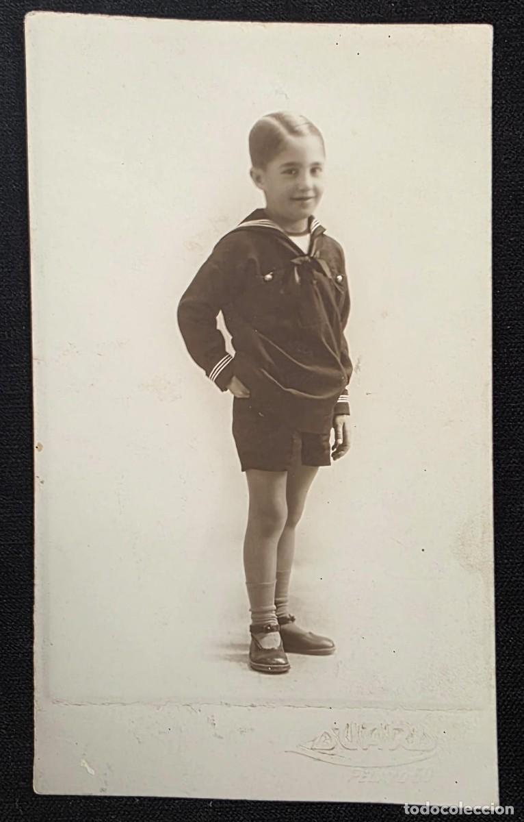 Postales: P.1081 Antigua Postal Fotogr&aacute;fica de Ni&ntilde;o con Traje de Marinero &ndash; Retrato Infantil Original