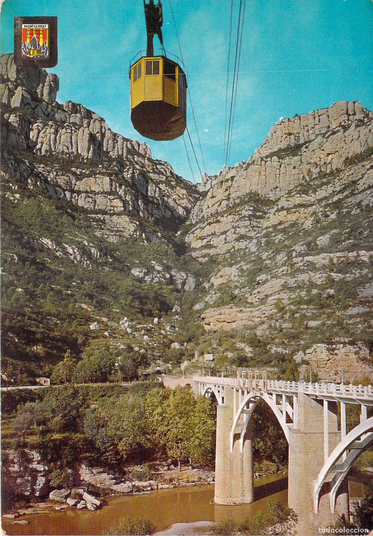 Postales: Postal de Montserrat con Telef&eacute;rico A&eacute;reo y Puente