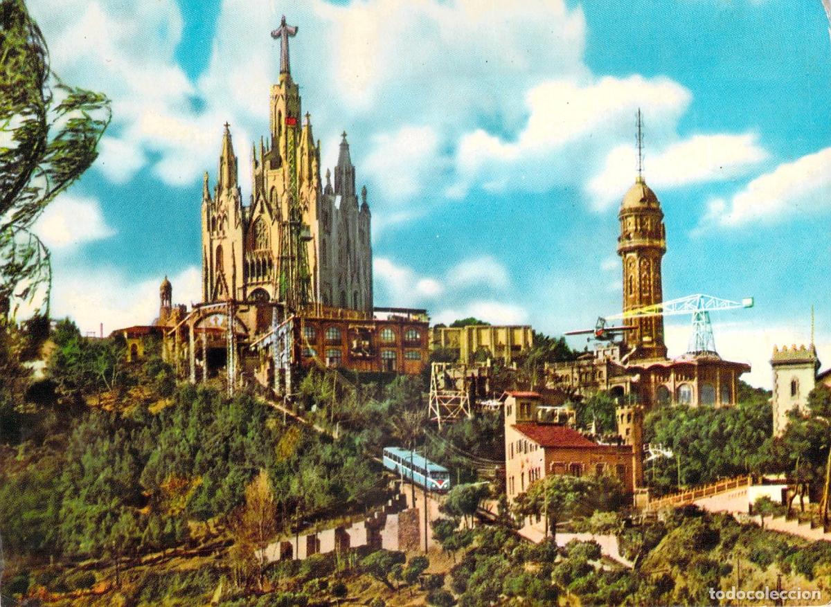 Postales: Postal de Barcelona - Templo del Sagrado Coraz&oacute;n en el Tibidabo