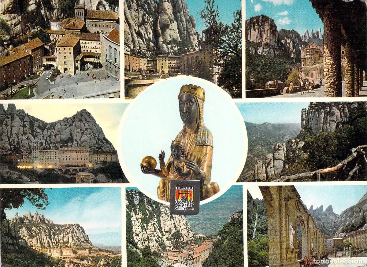 Postales: Postal Multivista de Montserrat y la Virgen Moreneta Catalu&ntilde;a