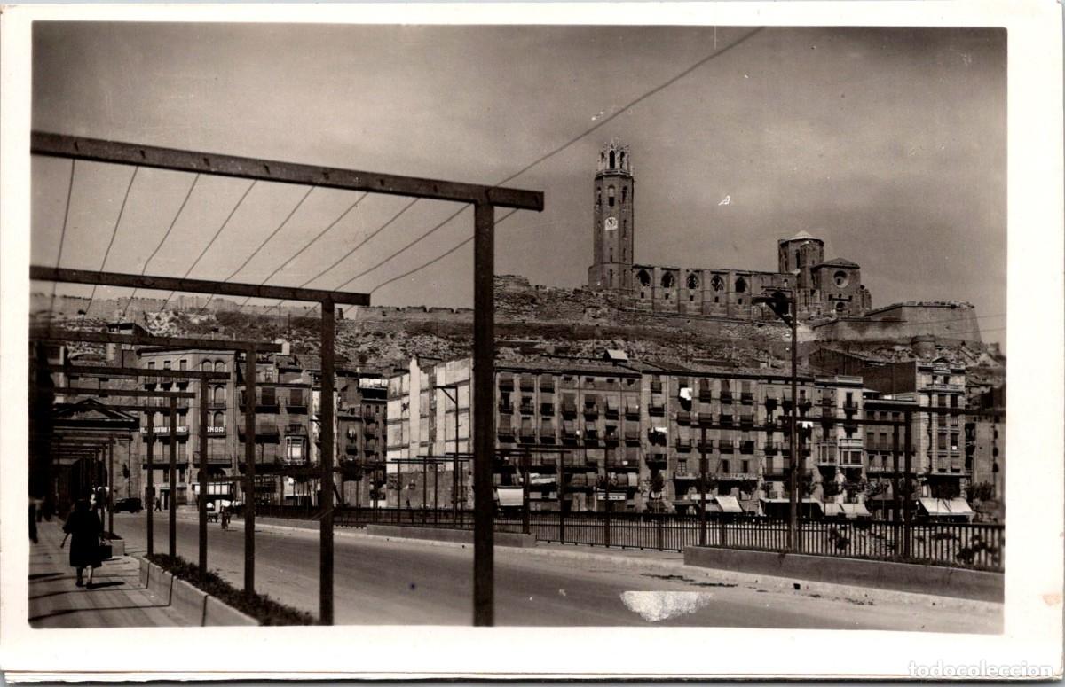 Postales: L&eacute;rida - Puente sobre el Segre y antigua Catedral - Garc&iacute;a Garrabella 6 - 144x91mm