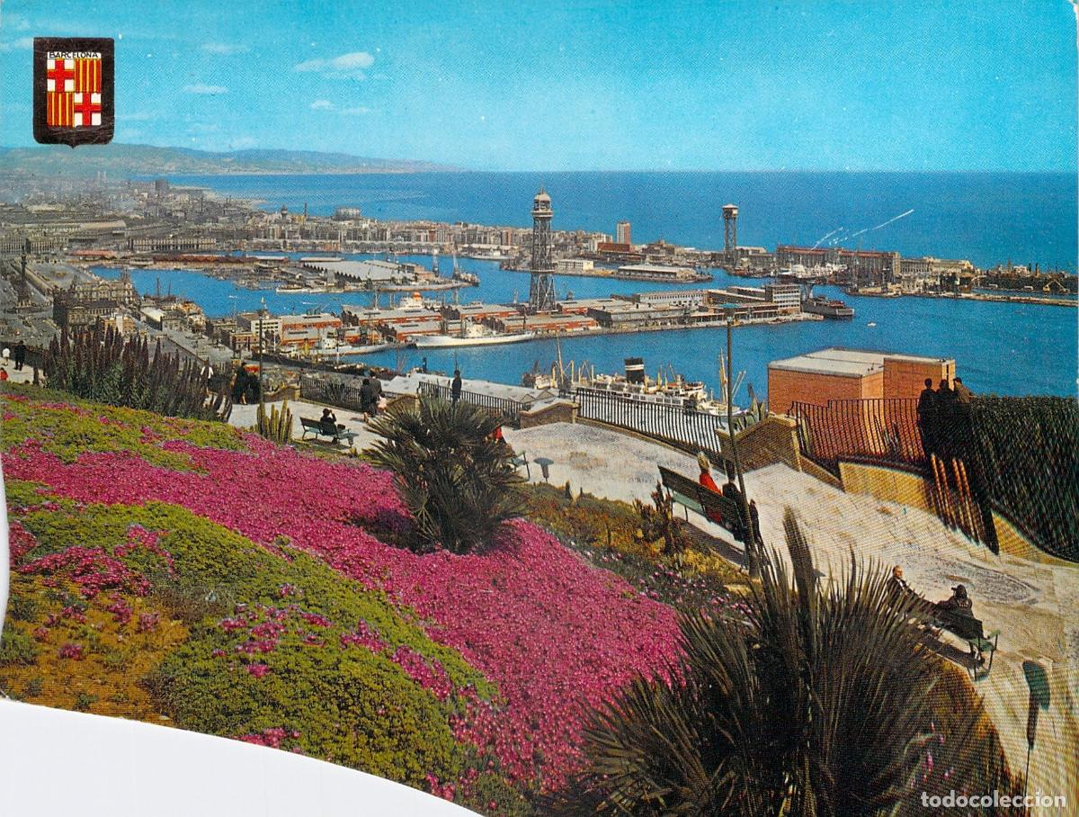 Postales: Postal Vista General del Puerto de Barcelona desde Montju&iuml;c