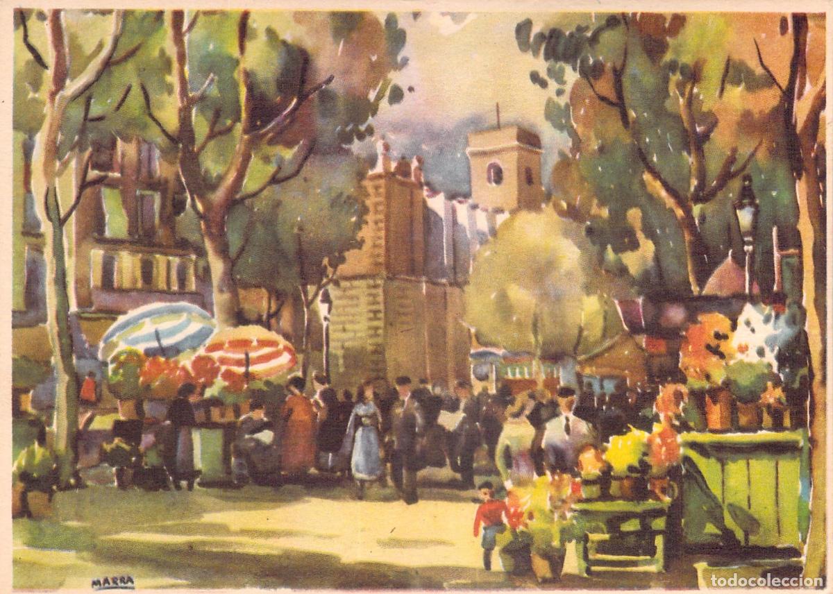 Postales: Postal de Barcelona Rambla de las Flores PINTURA PERE MARRA