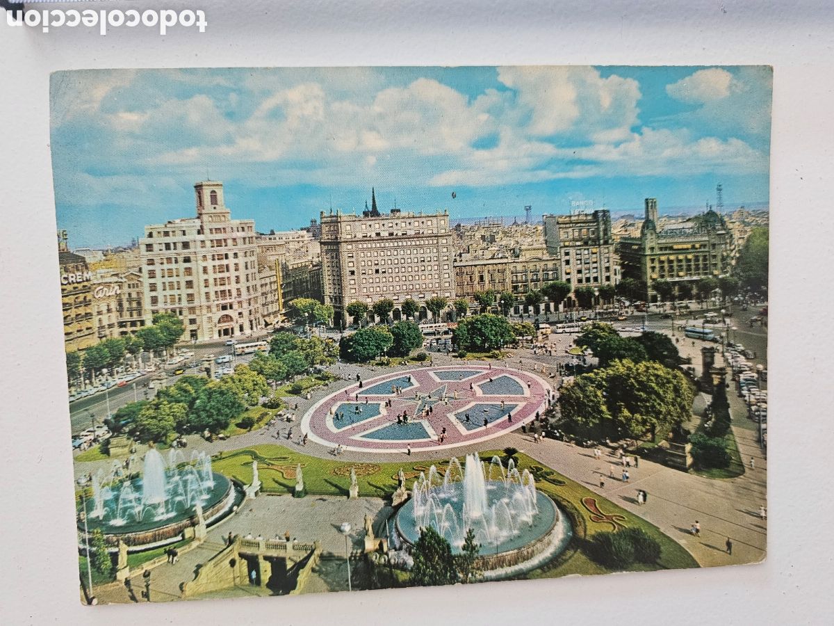 Postales: Postal de gran tama&ntilde;o de Barcelona Plaza Catalunya 425 A. Zerkowitz 1966