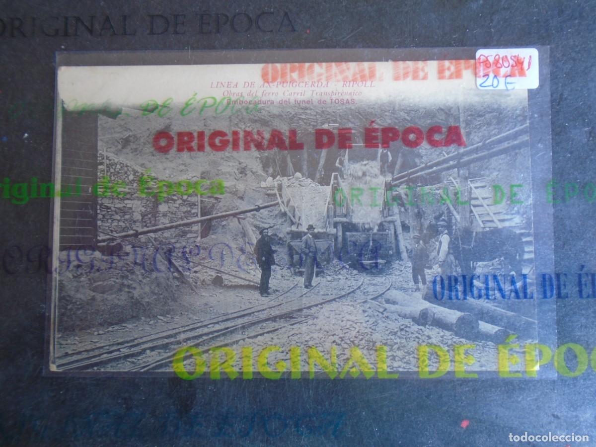 Postales: (PS-80541)POSTAL DE LINEA DE AX-PUIGCERDA-RIPOLL-OBRAS DEL FERROCARRIL TRANSPIRENAITICO