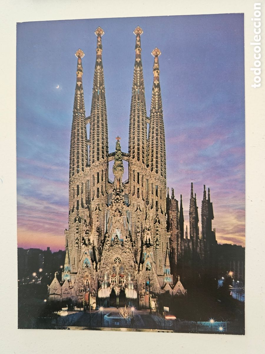 Postales: Postal de gran tama&ntilde;o de la Sagrada Familia Barcelona n&deg;66 VIS 1965