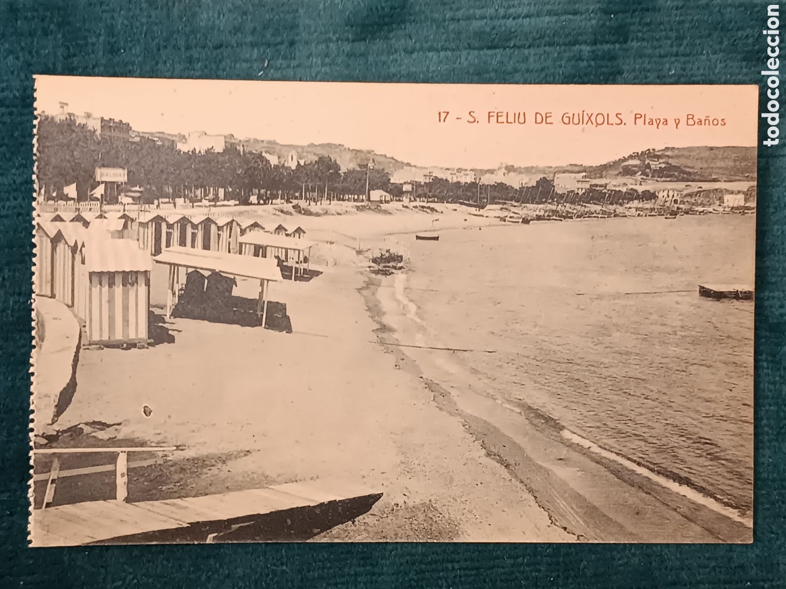 Postales: 17 S. FELIU DE GU&Iacute;XOLS. Playa y Ba&ntilde;os