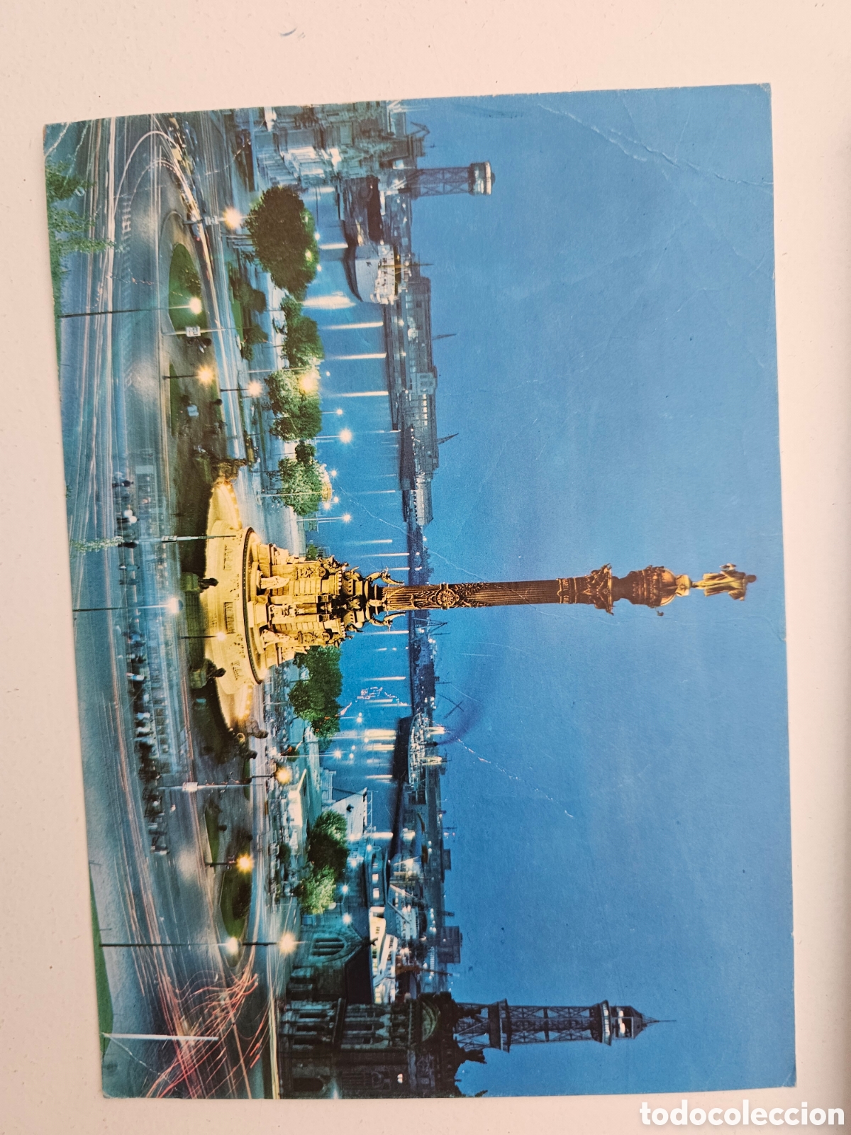 Postales: Postal de gran tama&ntilde;o de Barcelona Plaza de Col&oacute;n 1963 Puerto la Paz VC ed. Fabregat