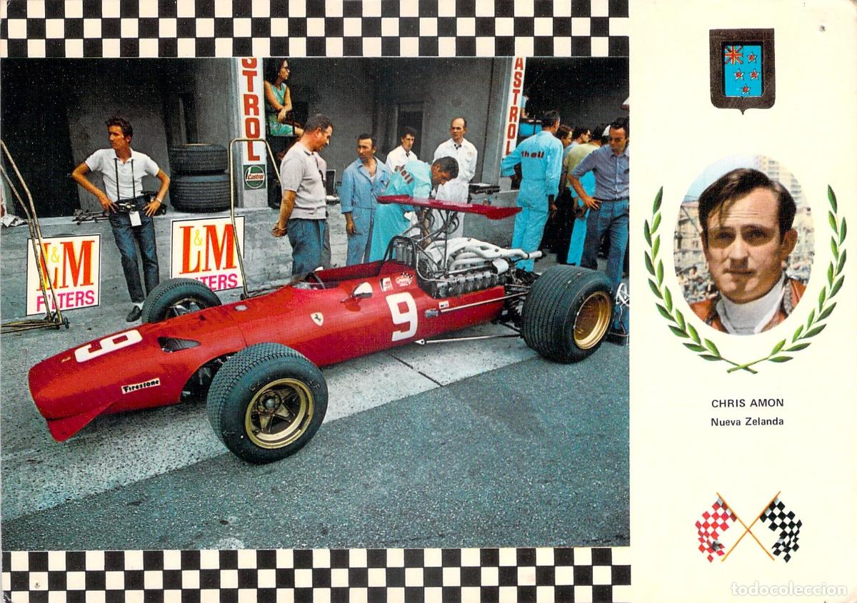 Postales: Postal de Ferrari F&oacute;rmula 1 con Chris Amon