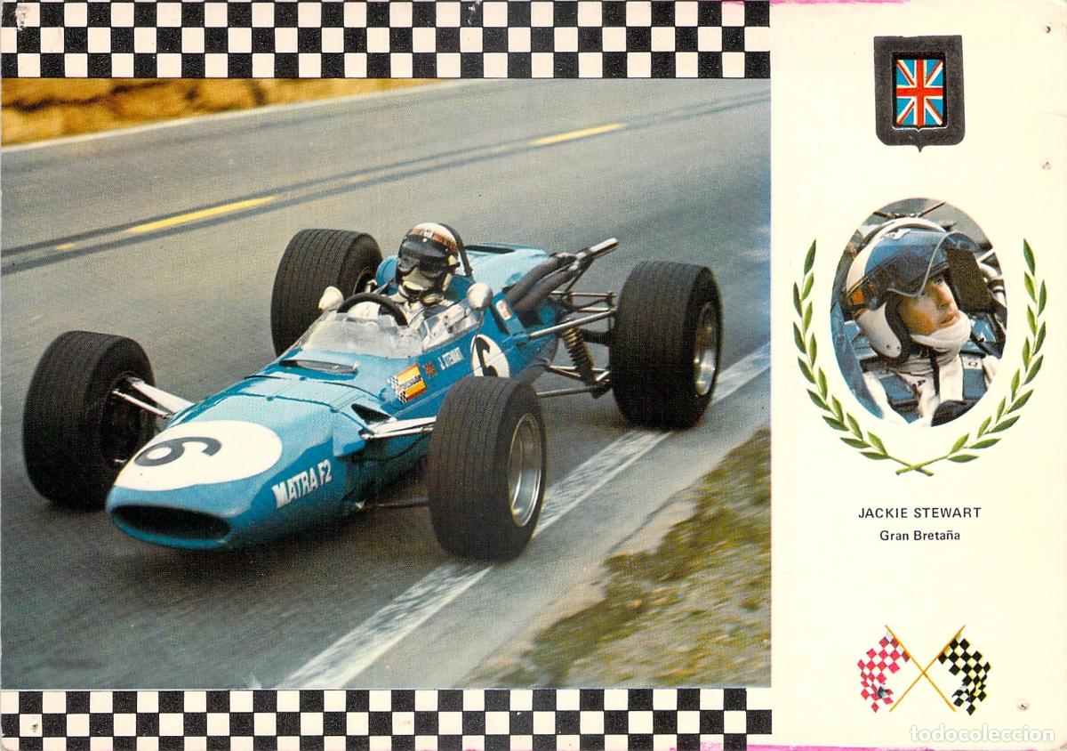 Postales: Postal de automovilismo con Jackie Stewart y Matra F2