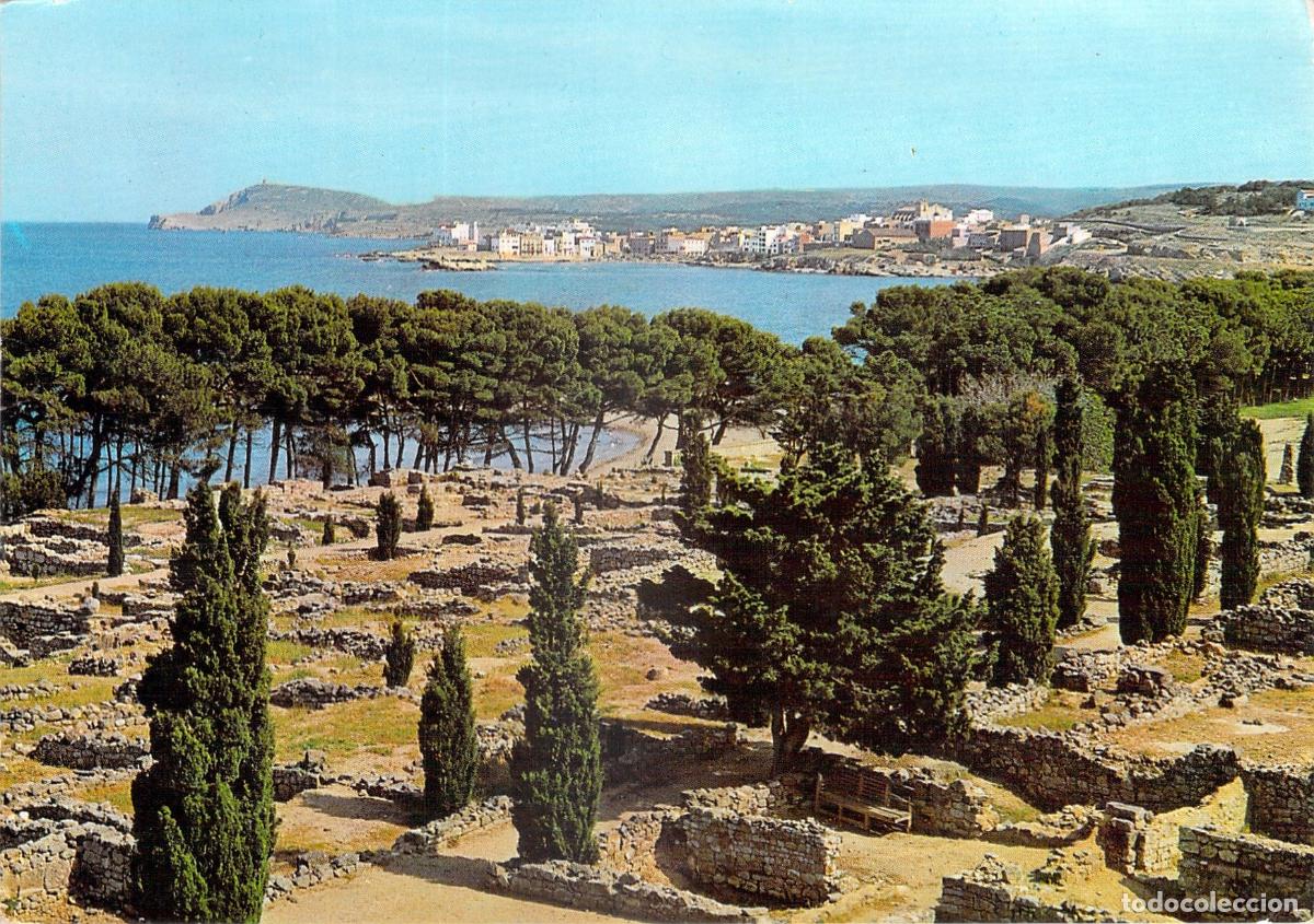 Postales: Postal de las Ruinas de Ampurias y L'Escala en la Costa Brava