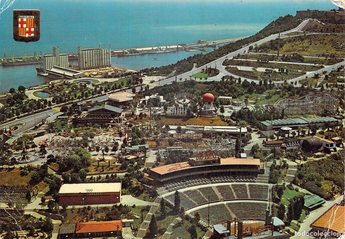 Postales: Postal a&eacute;rea del Parque de Atracciones de Montju&iuml;c en Barcelona