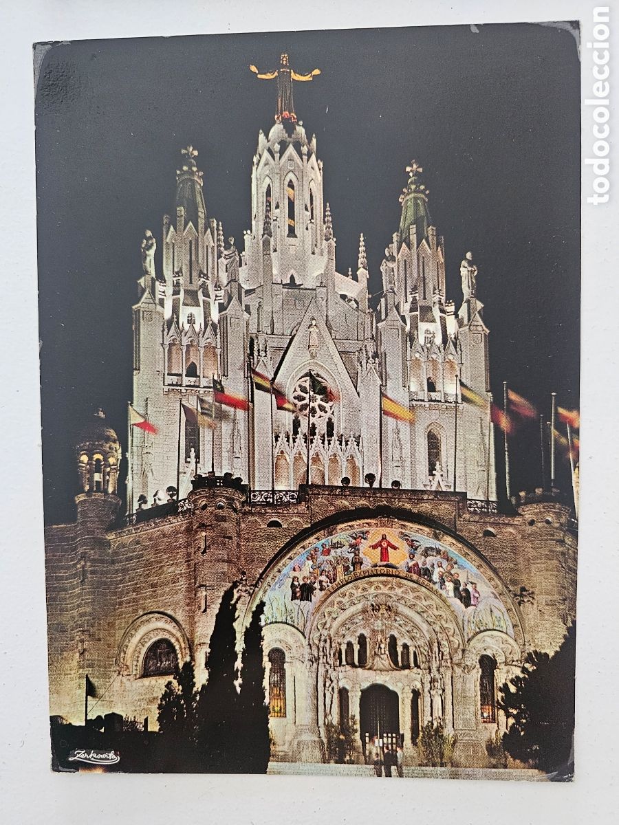 Postales: Postal de gran tama&ntilde;o de Barcelona Templo del Tibidabo n&deg;437 A. Zerkowitz 1969