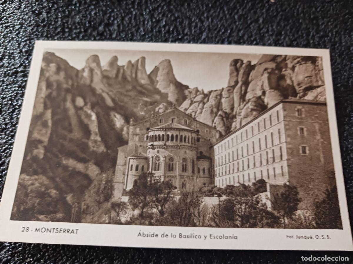 Postales: 28 montserrat, abside de la basilica y escolania, foto junque, hueco grabado riusset
