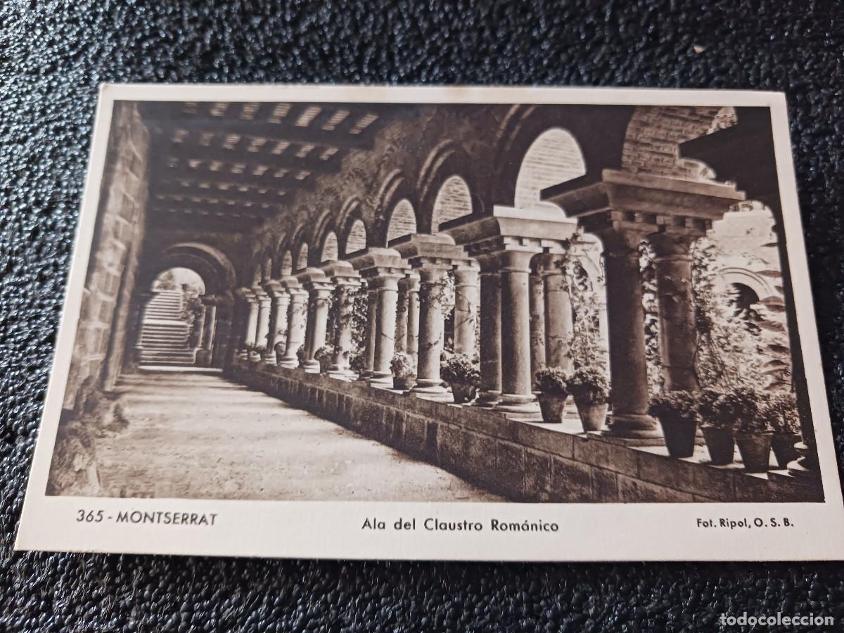 Postales: 365 montserrat, ala del claustro romanico, foto junque, hueco grabado riusset