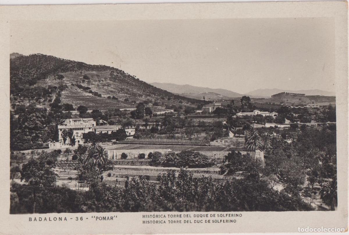 Postales: BADALONA, POMAR, HIST&Oacute;RICA TORRE DEL DUQUE DE SOLFERINO &ndash; CASA RIERA, LIBRERIA N&ordm;36 &ndash; S/C