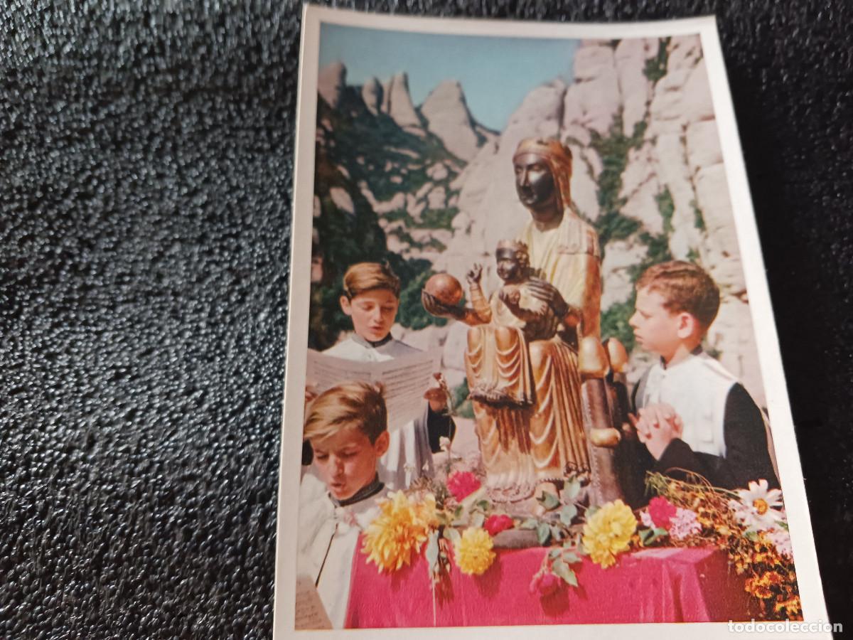 Postales: montserrat, santa maria de montserrat y escolanes, foto dom ripol o.s.b. ed. monasterio