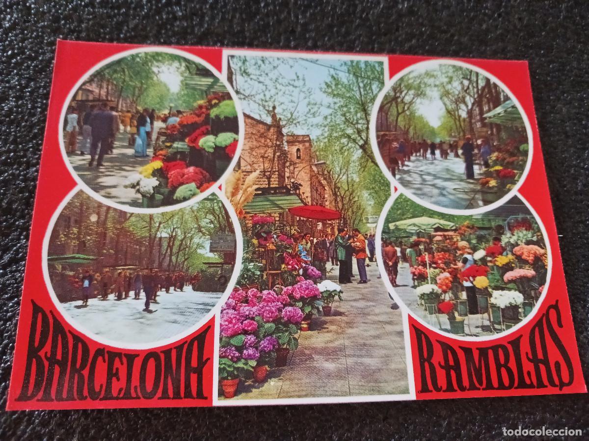 Cartoline: barcelona, las rambla, varios aspectos, ed. kolorham