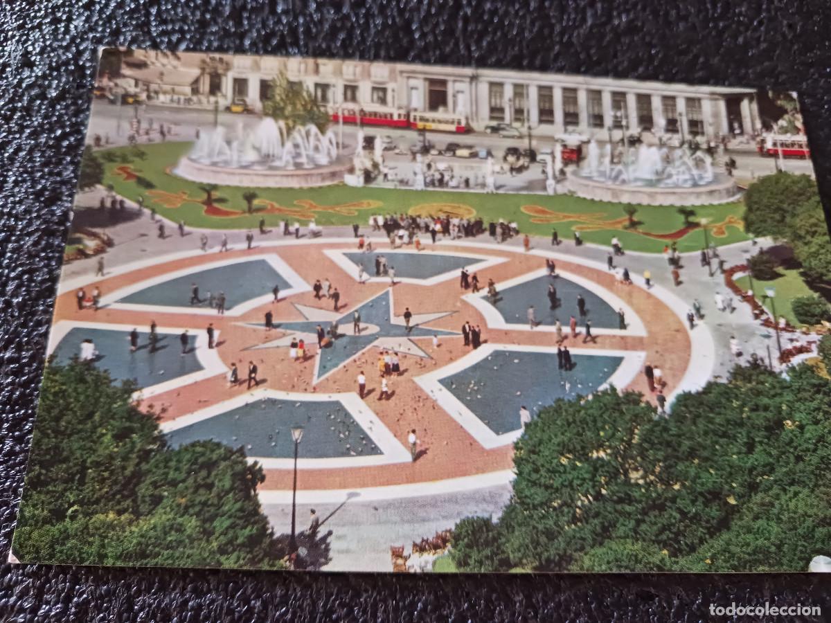 Postkarten: 2034 Barcelona, plaza catalu&ntilde;a, detalle, ed. Zerkowitz, Fotocromo Zemacrom, Imp. Casamaj&oacute;
