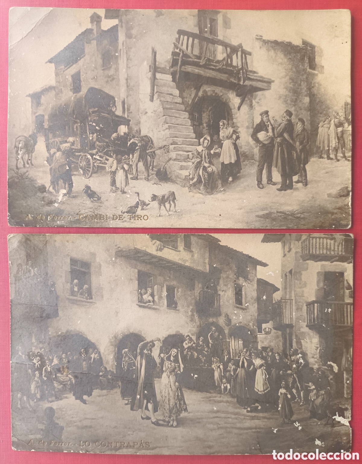 Postales: CATALUNYA FOLKLORE ETNOGRAFIA POSTAL ANIMADA A. DE FERRER C. 1915