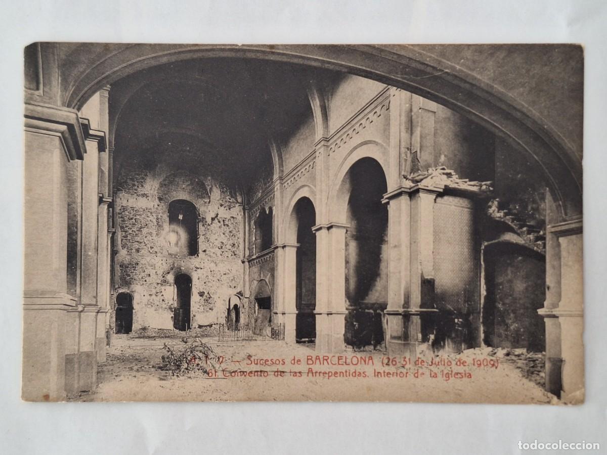 Postales: ANTIGUA POSTAL A.T.V. SUCESOS BARCELONA JULIO 1909 CONVENTO ARREPENTIDAS INTERIOR IGLESIA RV 2872