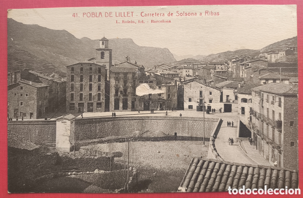 Postales: LA POBLA DE LILLET CTRA. SOLSONA - RIBES POSTAL ANIMADA FOTOTIPIA BERGUED&Agrave; C. 1915