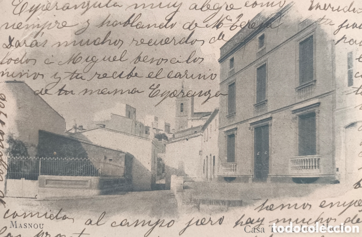 Postales: MASNOU CAN MILLET PLA&Ccedil;A CATALUNYA POSTAL CIRCULADA FOTOTIPIA 1906