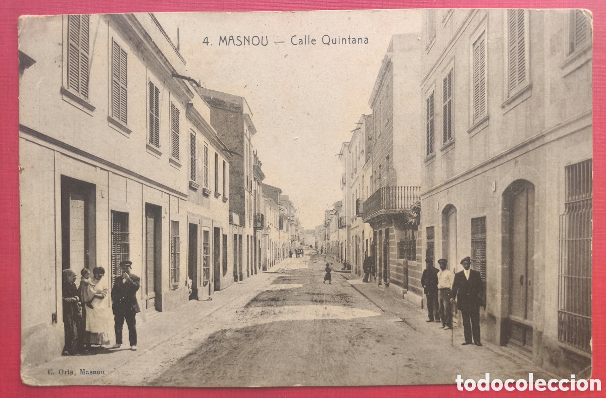 Postales: MASNOU CARRER QUINTANA POSTAL ANIMADA CIRCULADA FOTOTIPIA C. 1910