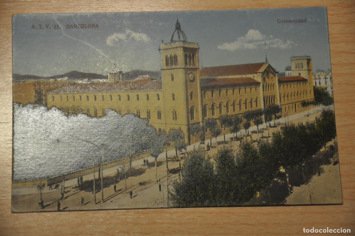 Postales: postal coloreada barcelona, universidad, atv 11