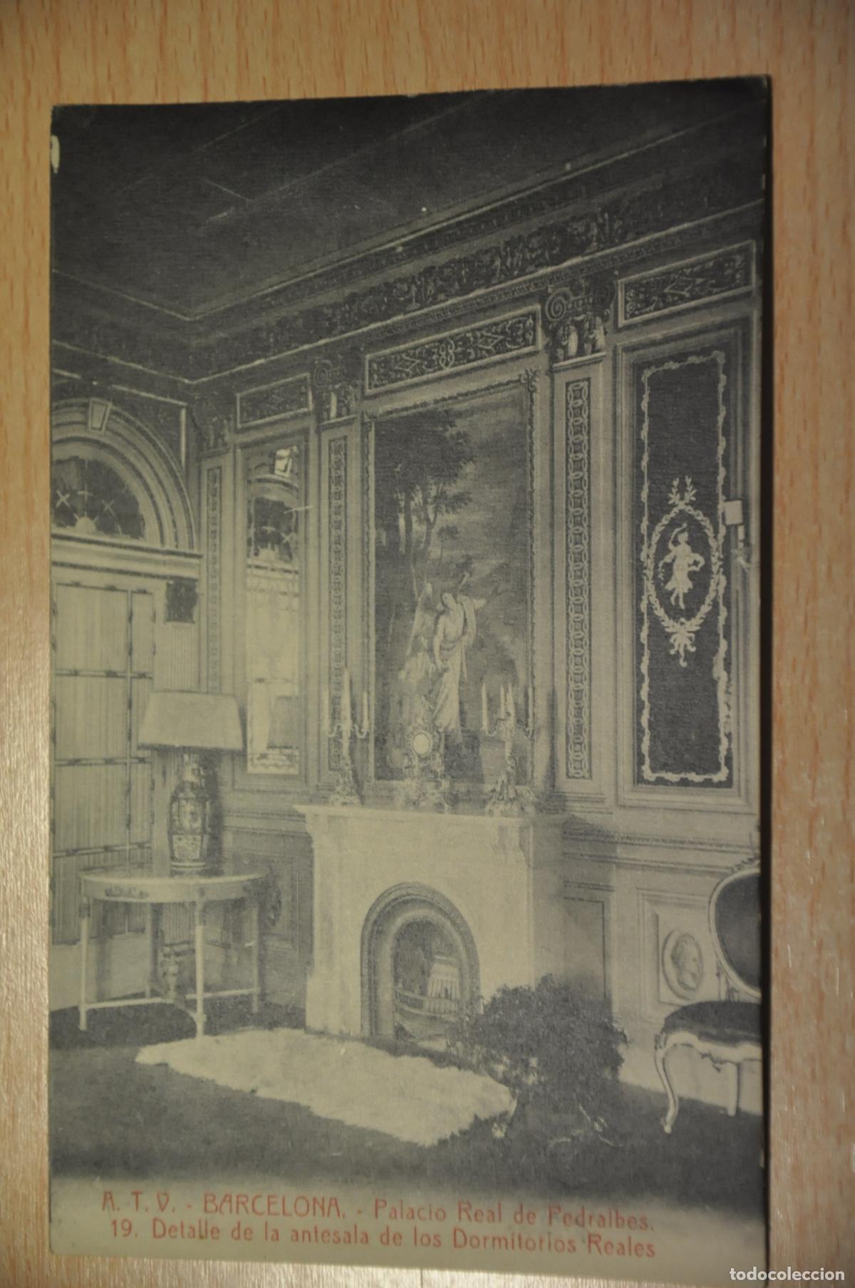 Postales: postal barcelona, palacio real pedralbes, detalle de la antesal dormitorios reales, atv 19
