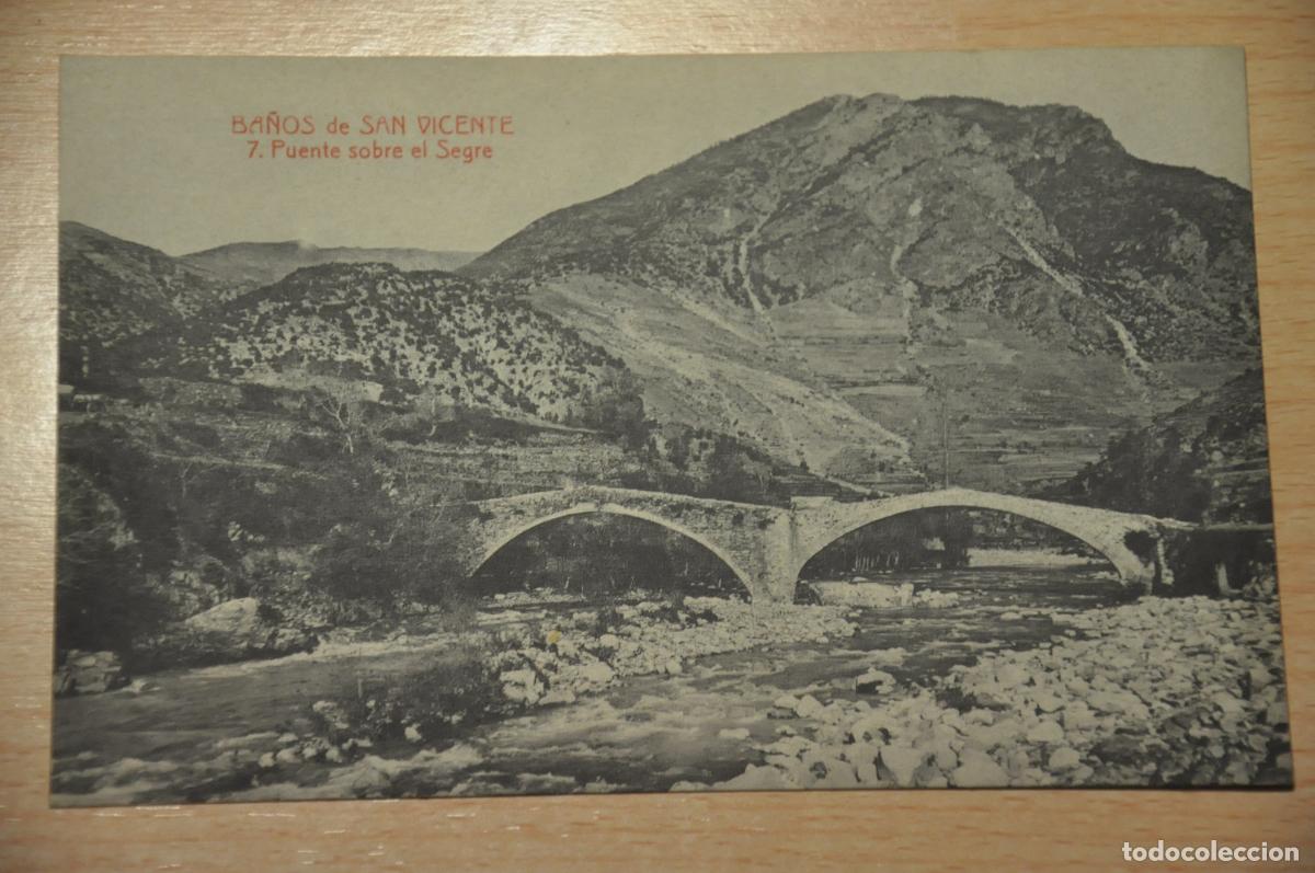 Postales: postal ba&ntilde;os de san vicente 7, puente sobre el segre