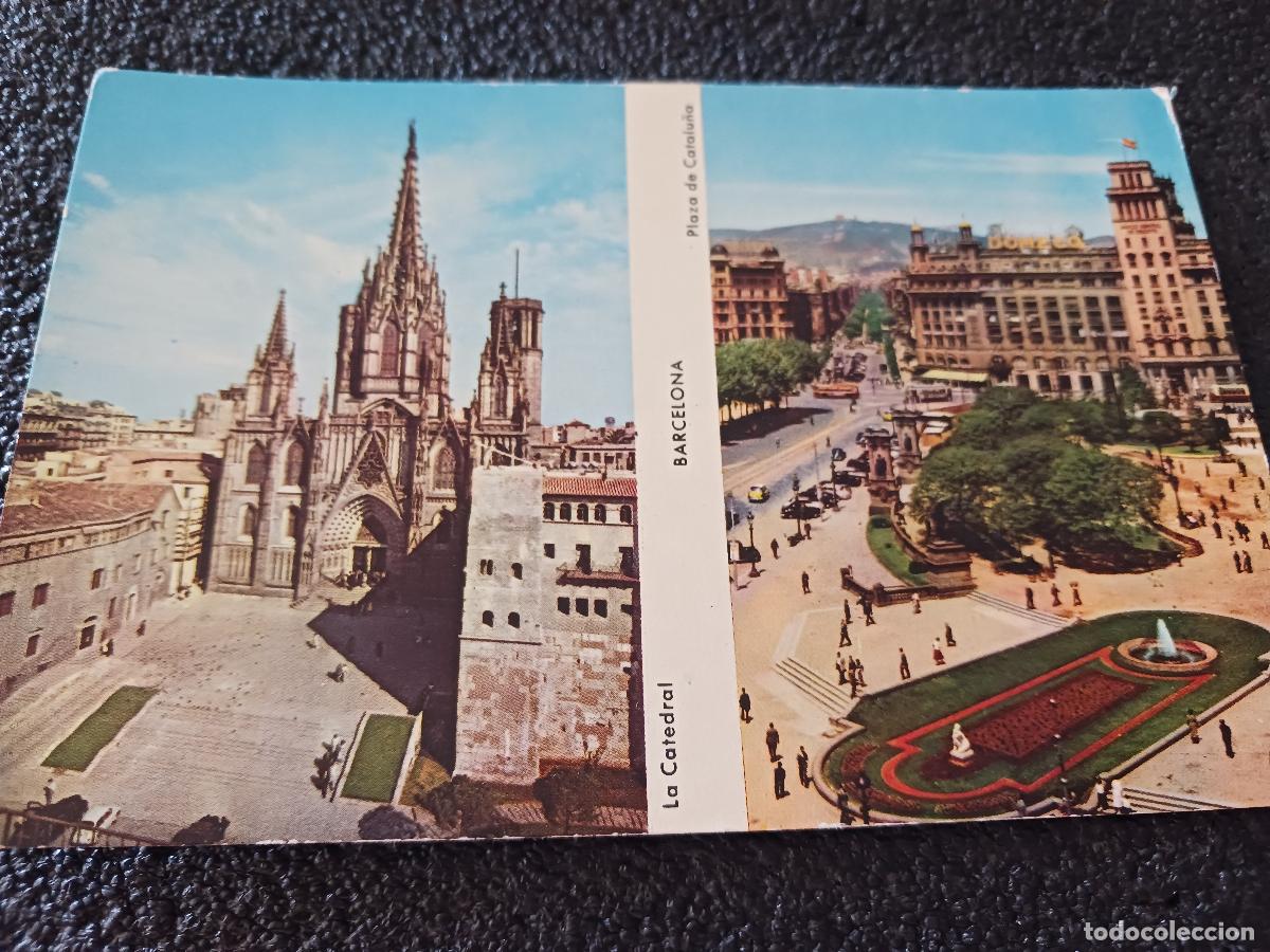 Postales: 201 Barcelona, la catedral y plaza de catalu&ntilde;a, ed. ro foto