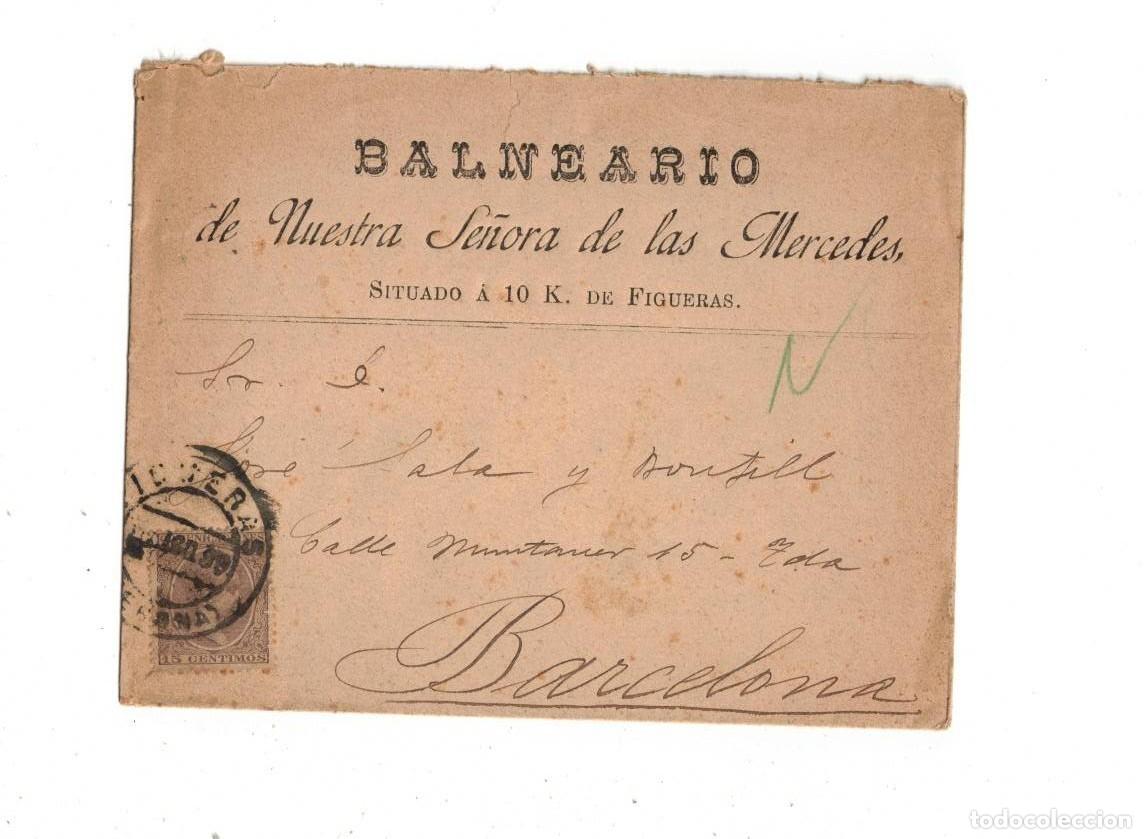 Postales: FIGUERAS. BALNEARIO NUESTRA SE&Ntilde;ORA DE LAS MERCEDES. SOBRE CON SELLO PEL&Oacute;N