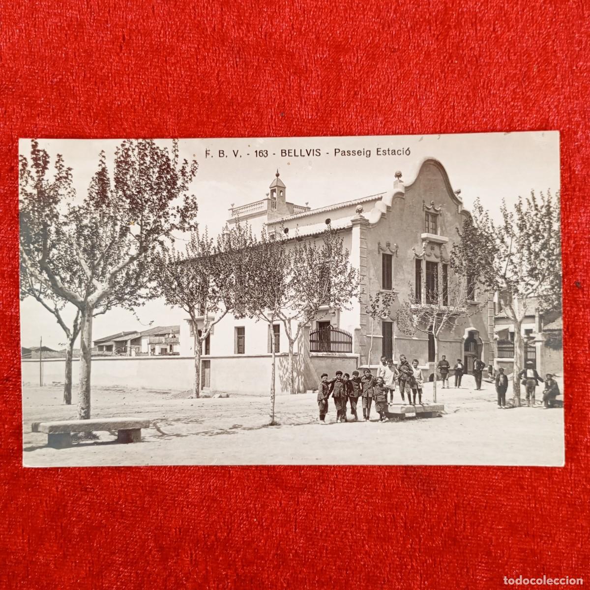 Postales: POSTAL - BELLVIS - PASSEIG ESTACI&Oacute; - F.B.V. - 163 - RAR&Iacute;SIMA / 844