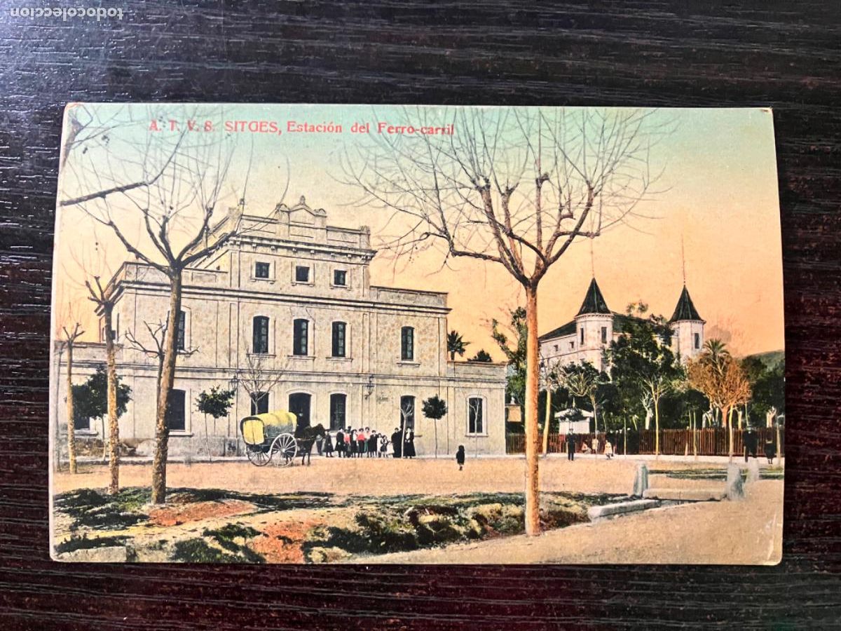 Postales: Sitges - Postal Estaci&oacute;n del Ferrocarril ATV