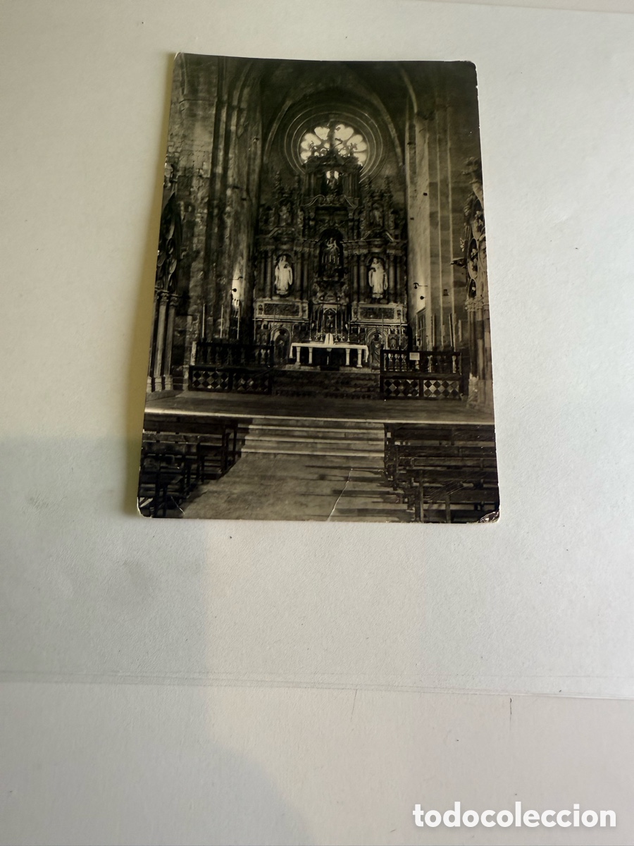 Postales: Tarjeta postal c. 1960 Santas Creus (Tarragona) Altar Mayor y Roset&oacute;n Blanco y negro