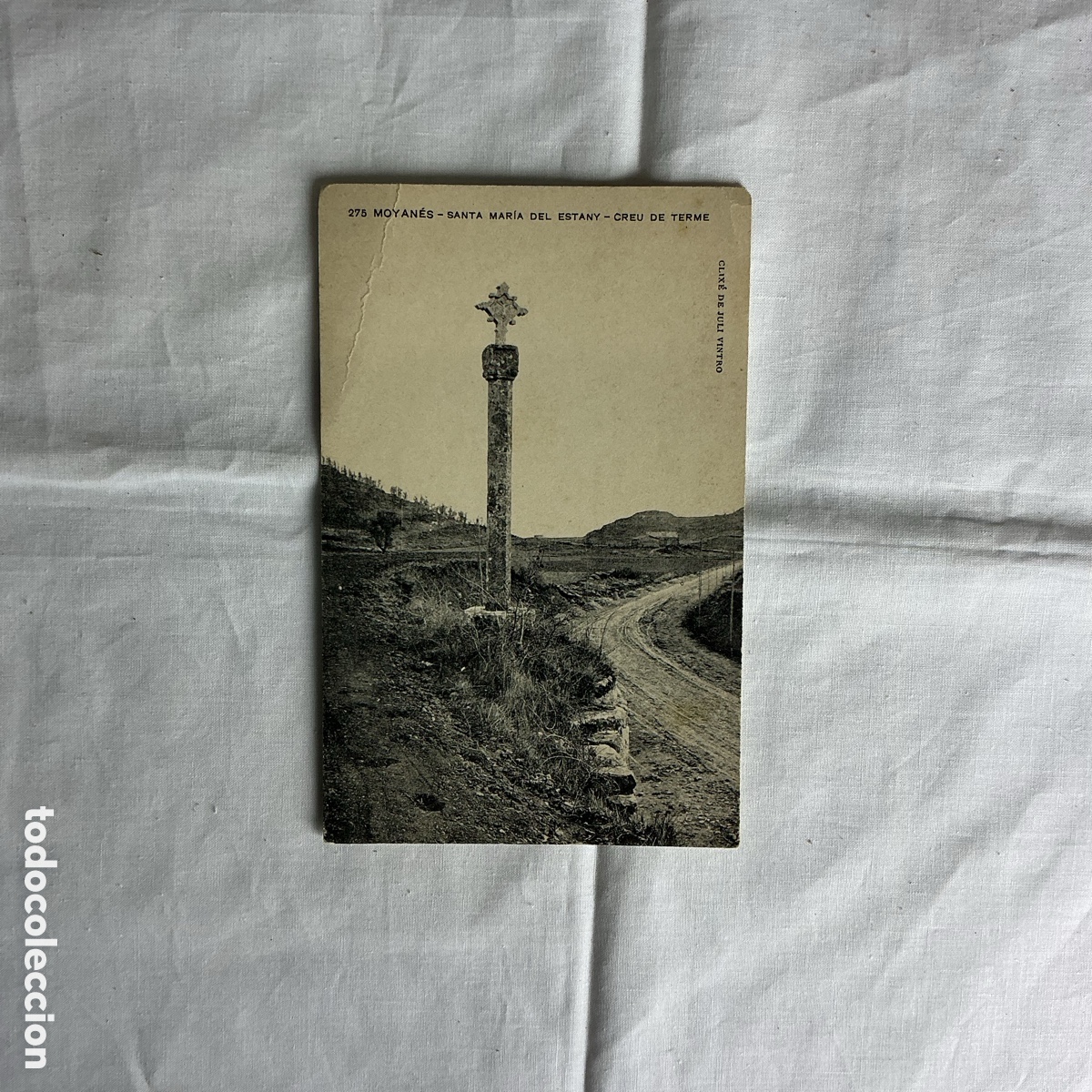 Postales: Postal Moyanes &ndash; Santa Maria d&rsquo;Estany &ndash; Creu de Terme &ndash; Blanco y negro