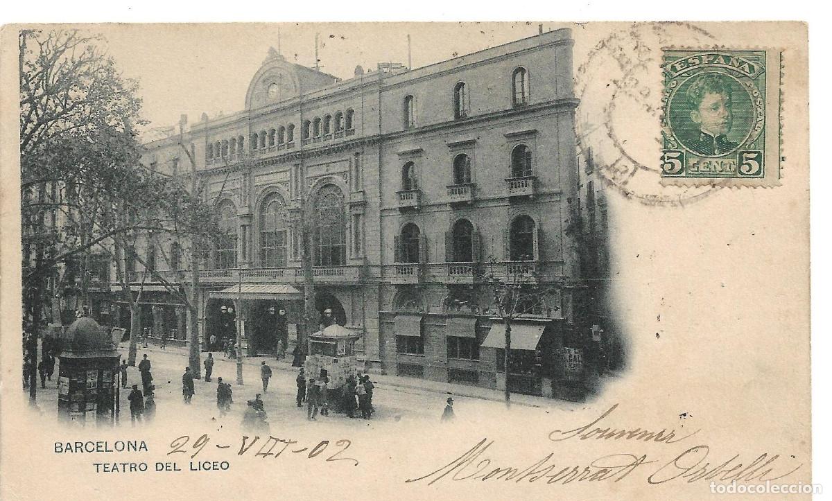 Postales: BARCELONA - TEATRO DEL LICEO - POSTAL ESCRITA Y CIRCULADA EN 1902. HAUSER Y MENET N&Uacute;M.256