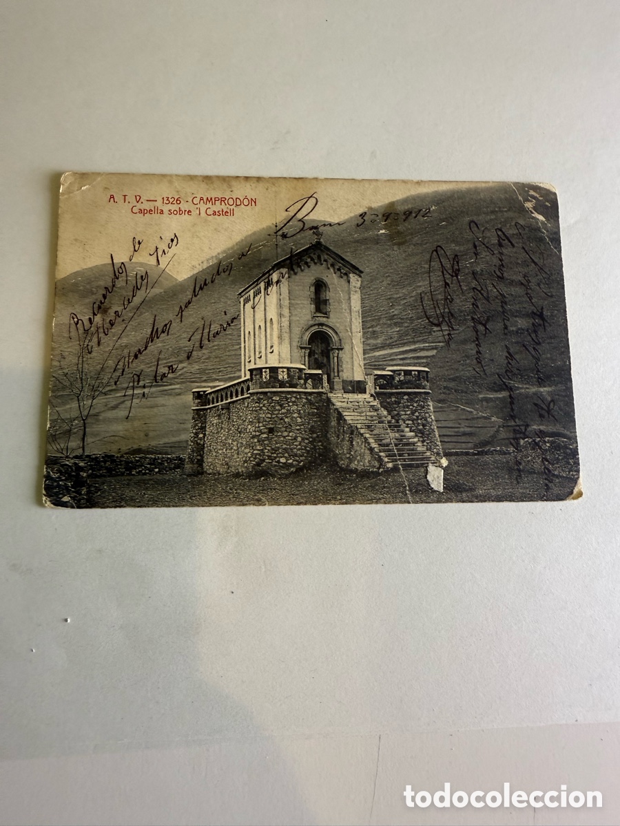 Postales: Postal Camprodon &ndash; Capella sobre&rsquo;l Castell &ndash; Blanco y negro &ndash; Original de la &eacute;poca &ndash; Circulada 1912