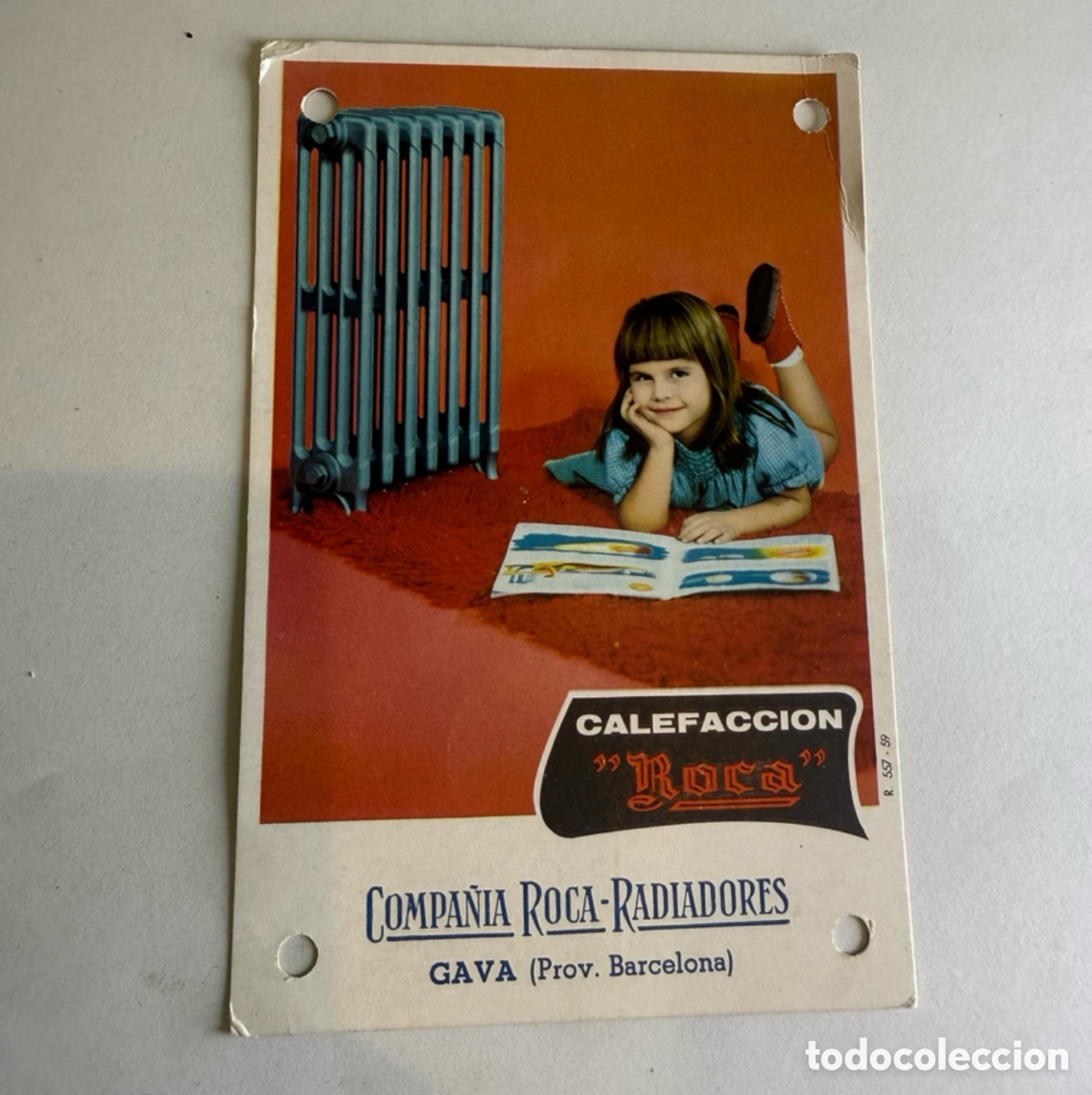 Postales: Tarjeta publicitaria Compa&ntilde;&iacute;a Roca Radiadores Gav&agrave; Barcelona 1962 Color Original de la &eacute;poca