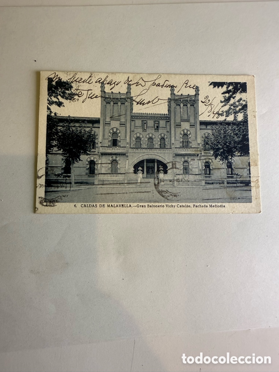 Postales: Postal Caldas de Malavella Gran Balneario Vichy Catal&aacute;n Blanco y negro Circulada 1948,
