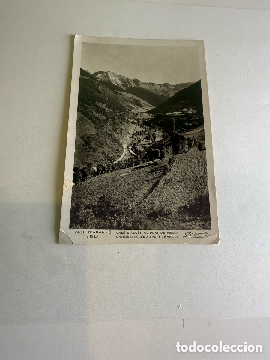 Postales: Postal Vall d&rsquo;Aran &ndash; Cam&iacute; d&rsquo;acc&eacute;s al Port de Vielha &ndash; Blanco y negro &ndash; Original de la &eacute;poca 1950/60