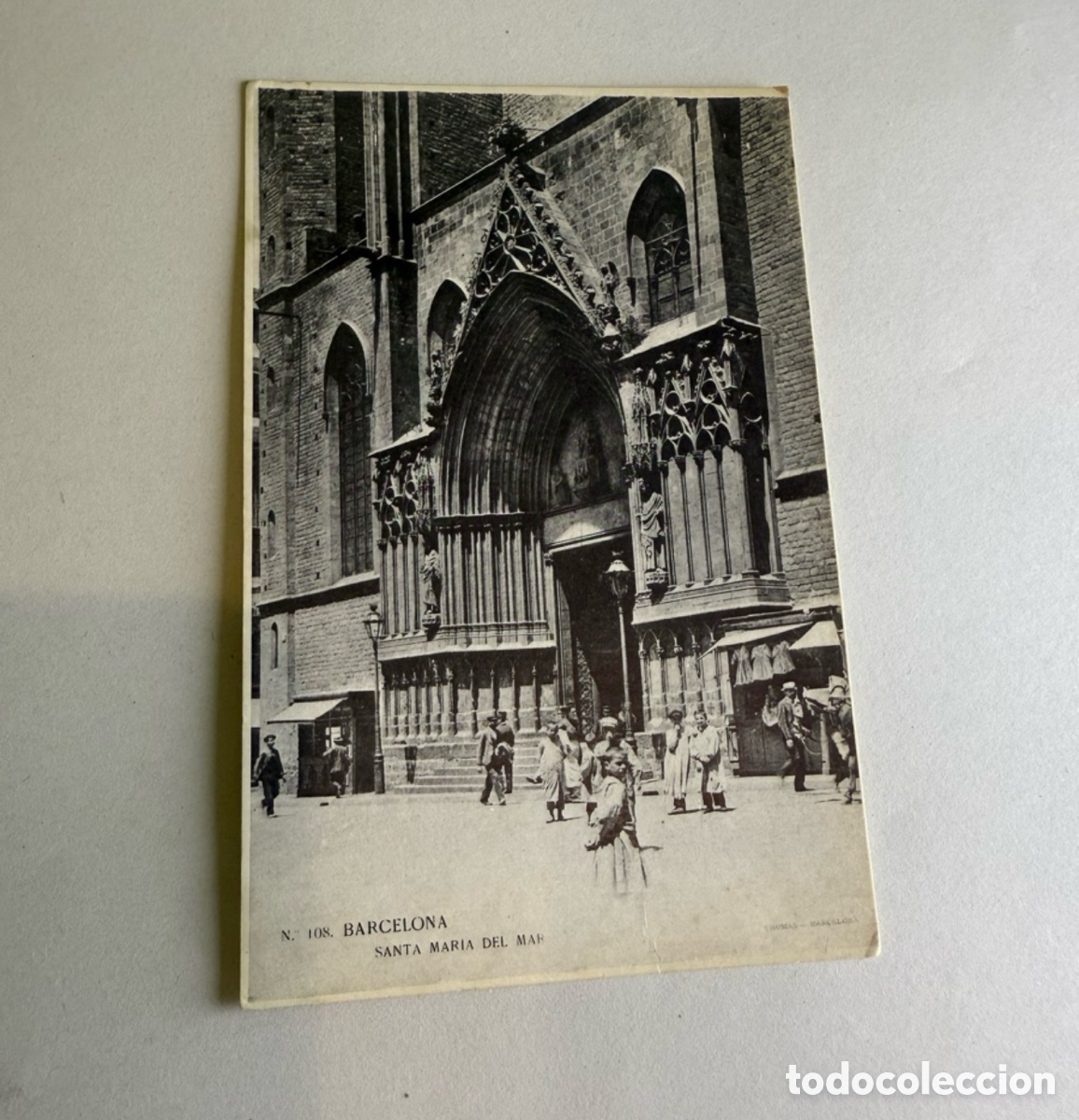 Postales: Postal Barcelona Santa Maria del Mar Blanco y negro Original de la &eacute;poca c. 1960