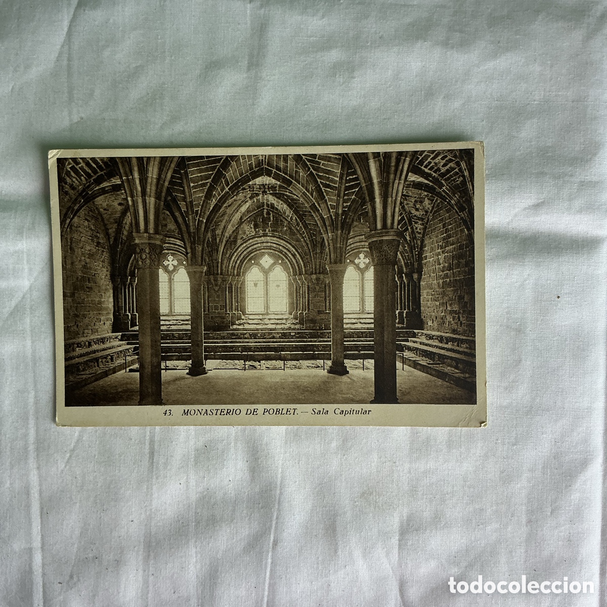Postales: Postal Monasterio de Poblet 1945 Blanco y negro Original de la &eacute;poca